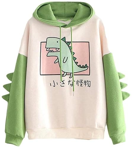 Blamplud Dinosaur Hoodie Cute Kawaii Pullover Hooded Sweatshirt For Womens Teengirls - Image 1
