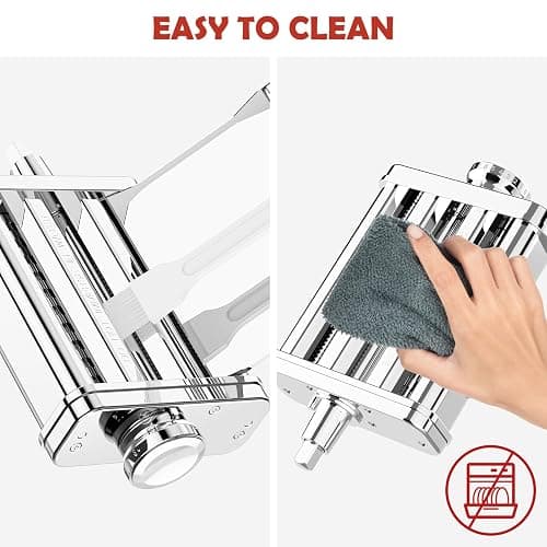 3-in-1 Pasta Attachment for KitchenAid Stand Mixer - Stainless Steel Pasta Maker with Roller, Spaghetti & Fettuccine Cutters | Professional Pasta Accessories for Homemade Noodles & Italian Cuisine thumbnail 7