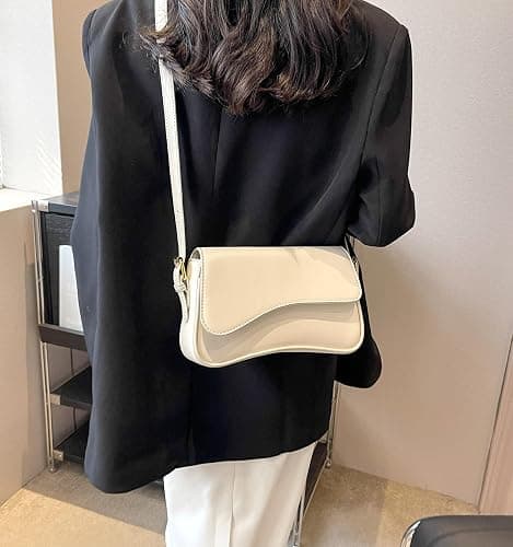 Shoulder Bag for Women Y2K Trendy Purse Vegan Leather Hobo Handbags Clutch Saddle Bag with 2 Removable Strap thumbnail 3
