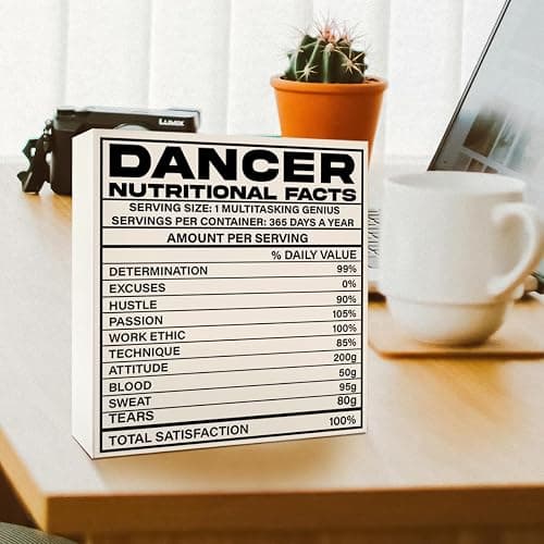 Dancer Gifts for Girls Women, Dancing Gift Dance Lover Dancer Dance Instructors Dance Teacher Christmas Birthday Teacher's Day Gift, Dancer Nutritional Facts, Wooden Box Sign Desk Decor thumbnail 2