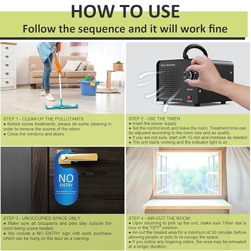 Medvoe 0zone Generator 65000mg - O3 Air Purifier for Home & Car, Ozone Machine Odor Removal for Smoke & Pet (Black) thumbnail 6