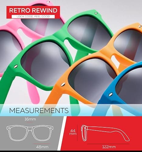 Kids Sunglasses for Boys Girls Age 3-12 Classic Children Sun Glasses UV400 | Fun Colors, Rubberized Frame, UV Protection Shatterproof Lens, Square Kids Toddler Shades for Beach, Travel, Everyday thumbnail 5