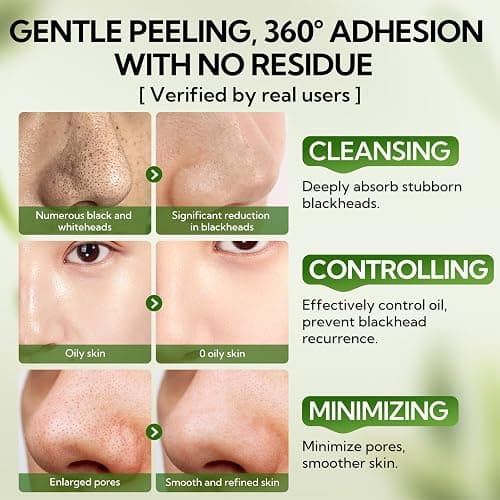 LANBENA Upgraded 2.0 Bamboo Charcoal Blackhead Remover Mask, 60 pcs Nose Strips, Peel off Face Mask Pore Whiteheads Cleanser Strawberry Nose Purifying, Deep Cleansing for All Skin Types, 30g/1.05oz thumbnail 8