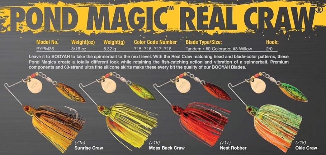 BOOYAH Pond Magic Small-Water Spinner-Bait Bass Fishing Lure thumbnail 3