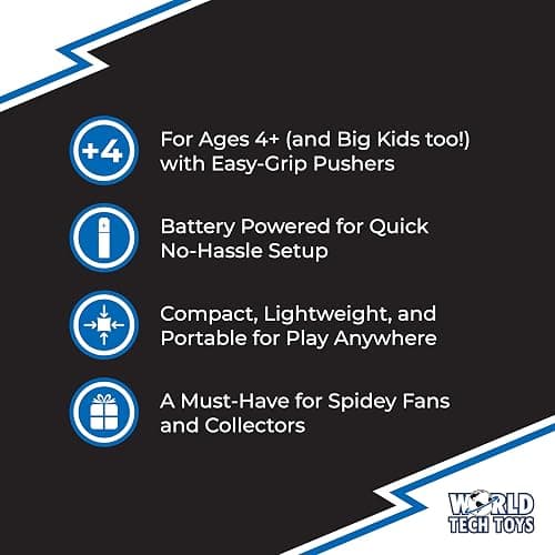 World Tech Toys Marvel Spidey and His Amazing Friends Air Hockey Table for Kids - Wooden Tabletop Game with Puck, Pushers & Air Flow System - Marvel Licensed - Kids 4+ thumbnail 5