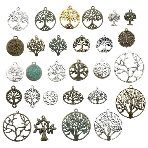 100g Craft Supplies Mixed Tree of Life Pendants Beads Charms Pendants for Crafting, Jewelry Findings Making Accessory for DIY Necklace Bracelet (M075) - Image 1