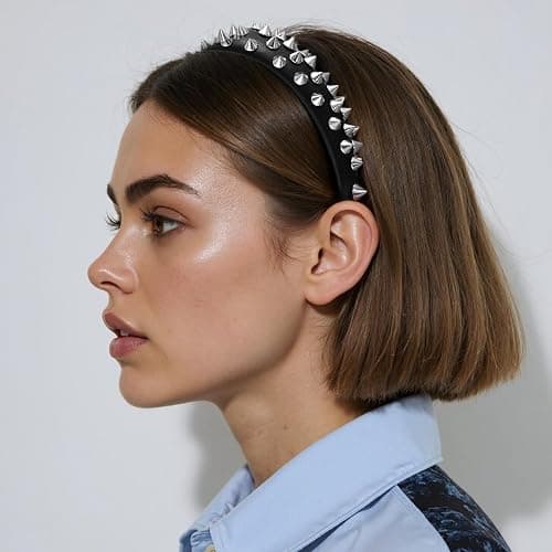 CZMZHFC Goth Punk Hair Accessories, Spiky Headband, Emo Hair, Gothic Hairband Stage Styling Hairs Clips Set, Rock and Roll Accessories thumbnail 7
