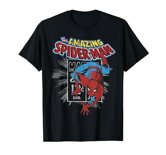 Marvel The Amazing Spider-Man Vintage Comic Poster Graphic Tees T Shirts for Men and Women - Image 1