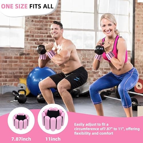 Ankle Weights for Women and Men, Adjustable Wrist Weighted Training Bracelet for Home Gym Workout, Strength Training Walkin Running, Foot weights for exercise,2pc on Set thumbnail 6