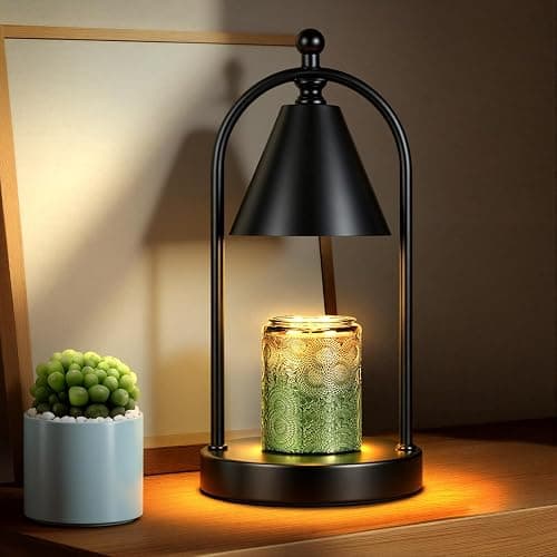 Soilsiu Candle Warmer Lamp with Timer, Electric Black Candle Warming Light for Bedroom, Dimmable Wax Melts Warmer for Home Decor Beside Lamp Gifts for Women (2 Bulbs Included) thumbnail 2