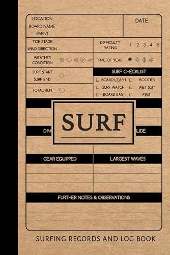SURF Surfing Records and Log Book: Surfer's Journal. Track & Record Every Surf. Perfect for Beginners and Experienced Surfers. Ideal Gift for Adventurers - Image 1