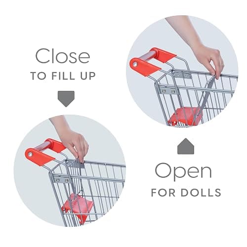 Milliard Toy Metal Shopping Cart - Supermarket Pretend Play Grocery Cart for Kids and Toddlers thumbnail 4