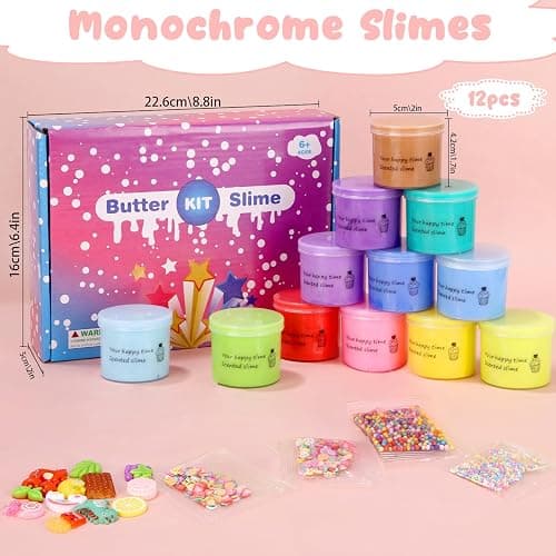 Zhufas Fluffy Slime Set, 12 Stück Fluffy Butter Slime Set, Wolkenschleim, Slime Set zum Selbermachen, Enthält Fluffy Wolken Schleim, Schleim Kinder Party Geburtstagsgeschenke thumbnail 2