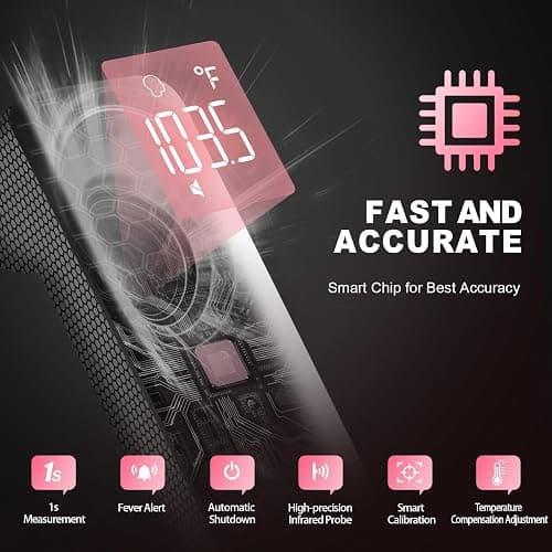 No-Touch Thermometer for Adults and Kids, Digital Accurate Baby Thermometer with Fever Alarm, 1 Second Fast Result, Easy to use, 2 in 1 Mode thumbnail 4
