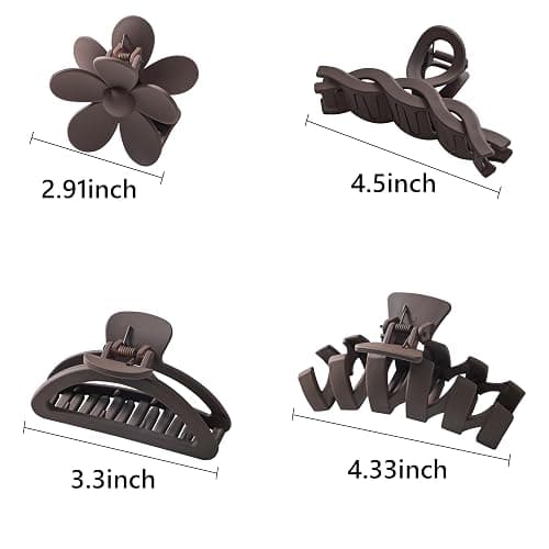 8PCS Hair Clips for Women, Flower Claw Clips for Thick Hair, Non-Slip Hair Accessories with Multi-Styles, Neutral Colors Hair Claw Clips and Variety Pack, Ideal for Girls thumbnail 2