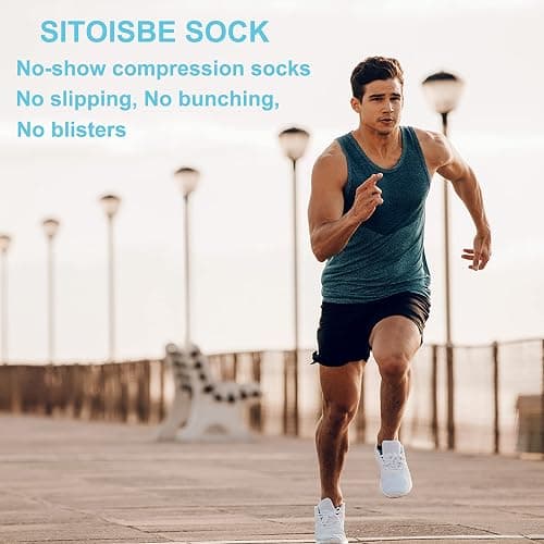 SITOISBE No Show Sports Compression Socks for Men and Women Circulation 4/8 Pack thumbnail 6