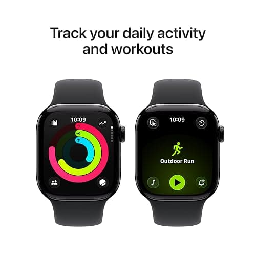 Apple Watch Series 11 [GPS 42mm] Smartwatch with Jet Black Aluminum Case with Black Sport Band - S/M. Sleep Score, Fitness Tracker, Health Monitoring, Always-On Display, Water Resistant thumbnail 3
