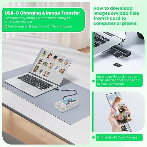 Digital Camera, Full HD 4K Digita Point and Shoot Camera Portable Compact and for 16X Zoom, Autofocus for Photography with 64GB Card, Anti-Shake, for Beginners, Boys Girls Kids, White thumbnail 6