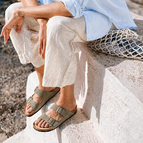 AugSun Women's Cork Footbed Slides 2026 - Adjustable Double Buckle Sandals with Arch Support, Latex Cushion Insole & All-Day Comfort thumbnail 6