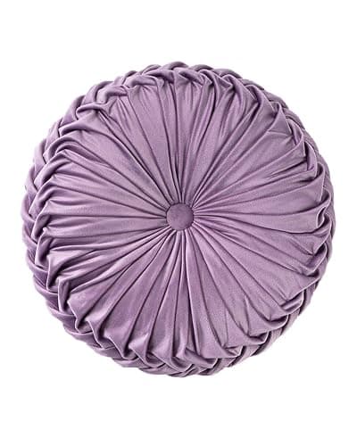HLOVME Throw Pillow for Couch Decorative 3D Pumpkin Round Velvet Cushion for Sofa Bed Chair Floor 15"X15", Light Purple - Image 1