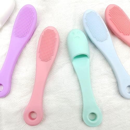 5-Pack Soft Silicone Manual Facial Cleansing Brushes, Face Scrubber Cleanser Brush for Gently and Effectively Cleaning, Removing Blackheads and Massaging thumbnail 4