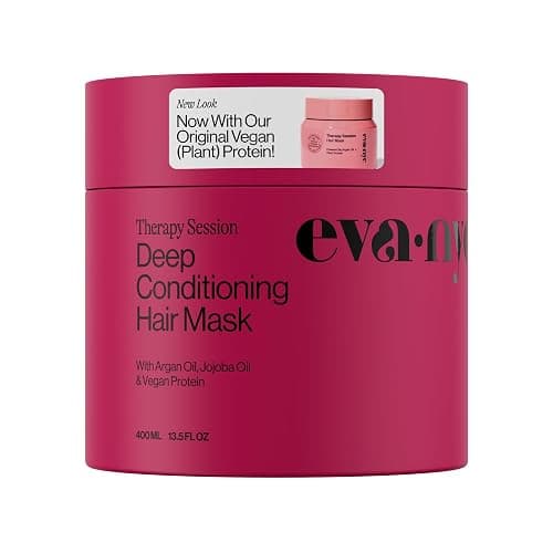 Eva NYC Therapy Session Deep Conditioning Hair Mask with Vegan Protein, Jojoba Oil + Argan Oil - Hydrate, Soften + Repair Hair Strength - Sulfate Free - Warm Vanilla Scent - 13.5 fl oz - Image 1