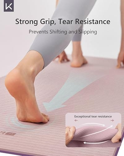 KEEP Yoga Mat 7mm Thick Non Slip - Extra Cushion TPE Exercise Mat for Home Workout & Pilates, Eco Friendly Knee Protection, 72"x24" Large Fitness Mat with Carrying Strap thumbnail 7