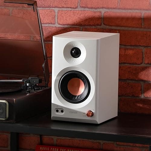 Edifier MR3 Powered Studio Monitor Speakers, Hi-Res Audio Certified Bluetooth V5.4 Active Bookshelf Loudspeakers, 2.0 Computer Speaker with Headphone Output RCA AUX Balanced TRS Input (White) thumbnail 7