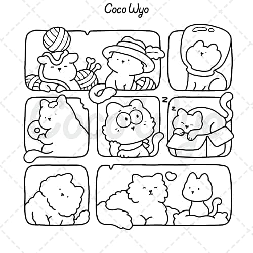 The Little Cat: Cozy Life of Kitty Coloring Book for Adults and Teens (Cozy & Cute Coloring) thumbnail 3