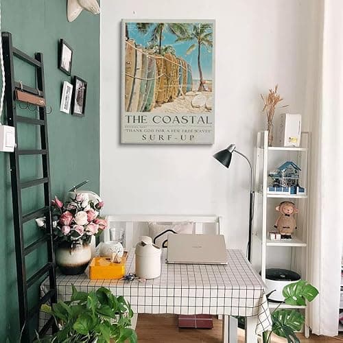 Generic Beach Prints Canvas Wall Art Summer Posters Seascape Gallery Coastal Prints Theme Pictures Wall Decor Teen Girls Room Decor Canvas printed Poster 11x14in Frame Wall Art thumbnail 5