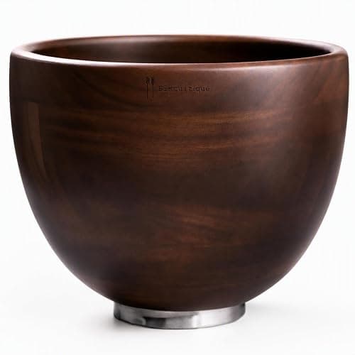 Biscuitique Premium Solid American Walnut Wood Mixing Bowl Compatible with Kitchen Aid Tilt-Head Models 4.5 Quart and 5QT Stand Mixer Wooden Bowls - Image 1