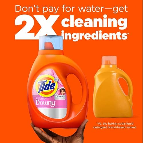Tide Plus Boost of Ultra Downy Liquid Laundry Detergent, April Fresh Scent, 92 fl oz, 65 Loads, Laundry Detergent Liquid with Long-Lasting Freshness thumbnail 7