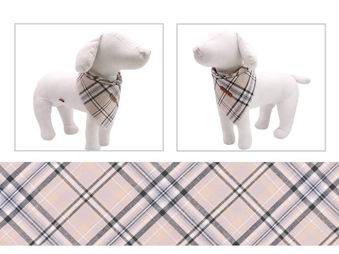 Lionet Paws Dog Bandana Washable Cotton Handkerchief Scarf Triangle Bandana for Small Medium Large Dogs Grey thumbnail 4
