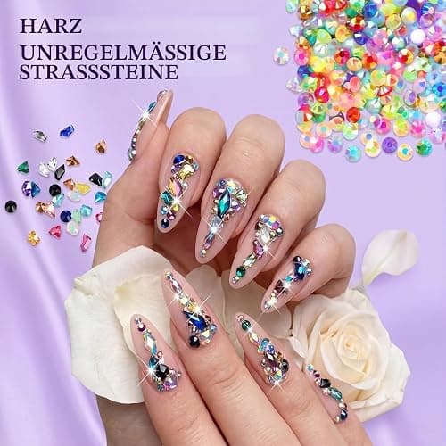 33600Pcs Bedazzling Kit Strasssteine für Nägel, 42Farben 3mm Glitzersteine Bedazzler Kit mit Pinzette & Wachsstift,Flatback Jelly Rhinestones für Nail Art DIY Basteln Nägel Textilien Diamond Painting thumbnail 6