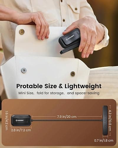 Glocusent 26 LED Book Light, 1200 mAh 90 Hrs Lasting Rechargeable Reading Light, 5 Amber Colors & Stepless Dimming Book Reading Light - Portable Clip on Light for Book Lovers Kids thumbnail 8