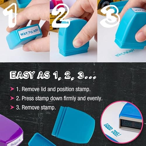 Teacher Stamps - Self Inking Motivational Encouraging, for School, Set of 8 | For Classroom and Home School Setting thumbnail 6