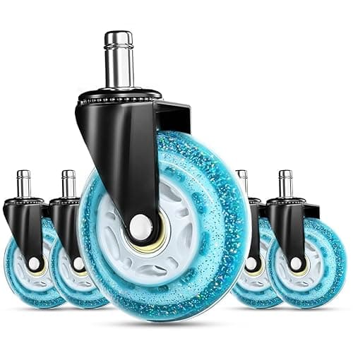 RidRed Gaming Chair Wheels - Heavy-Duty Office Chair Wheels - Replacement Rubber Casters- Universal Fit 3 Inch Chair Casters, Noise Free, Fits 98% Chair, for All Floor - Image 1