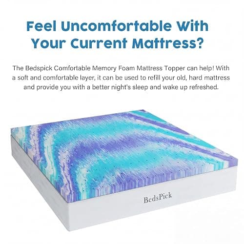 Bedspick 2 Inch Twin XL Mattress Topper - Gel Infused Memory Foam Extra Long Single Bed Topper Pad for College Dorm, Medium Plush Feel, Pressure Relieving, CertiPUR-US Certified thumbnail 9