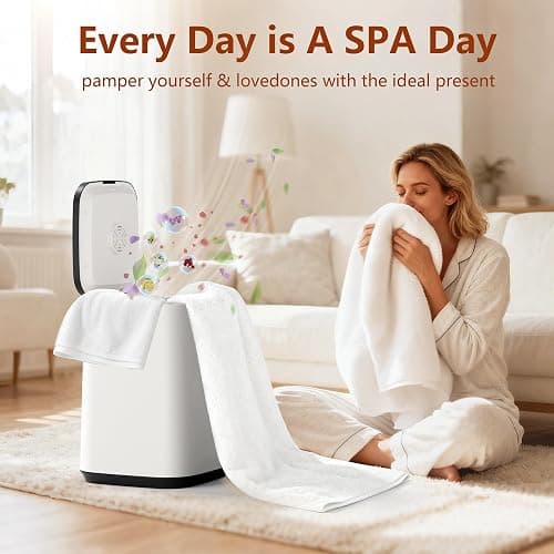 Large Towel Warmer Bucket for Bathroom, Luxury Towel Warmers for SPA, Hot Towel Heater, Great Gift Idea, 24H Delay Function, 1 Min Fast Heating, Fits Three 40"x70" Towels, Bathrobes, Blankets-Black thumbnail 6