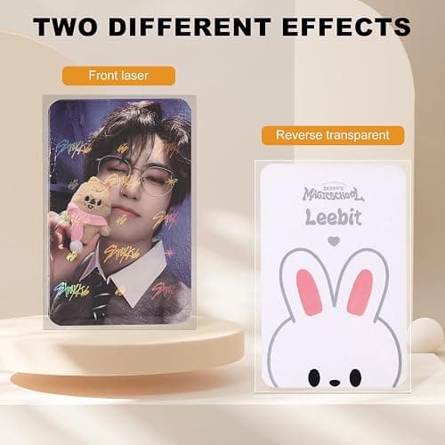 Skz's Photocards Sleeves Stray Photo Cards Albums Holographic Clear Protector for Stay Fans Gifts,100 Sleeves per Pack (58x89mm) thumbnail 6