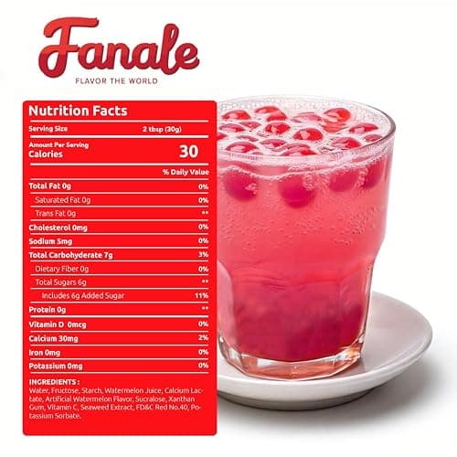 Fanale Watermelon Popping Boba Pearls, Vegan, Non GMO, Gluten Free, Fat Free, Perfect for Bubble Tea, Smoothies, Ice Cream, Desserts, and Beverages. thumbnail 2