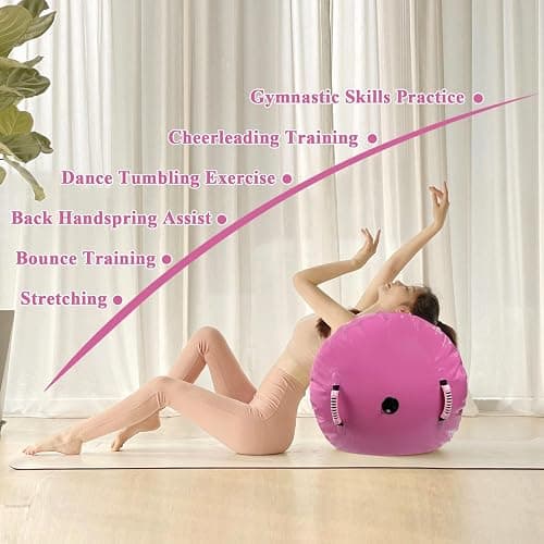 XITAO Air Roller Gymnastics Barrel Inflatable Tumbling Roller Air Mat, Barrel Back Somersault Backbend Trainer Equipment with Electric Air Pump for Backhandspring Training Yoga Cheerleading, 37.4"x25.0" thumbnail 3