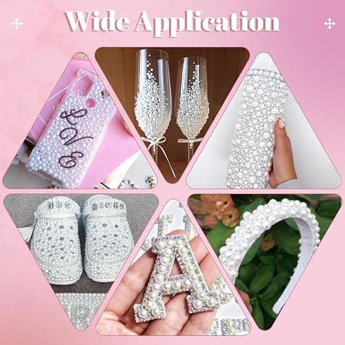 16500Pcs Flatback Pearls for Crafting (White), Assorted Size 2/3/4/5/6/8/10mm Half Pearl with 3Pcs 10ml B7000 Jewelry Glue, Bedazzling Kit for DIY Crafts Clothing Tumbler Shoes Embellishment Nail Art thumbnail 5