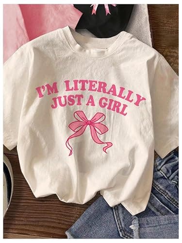 RoseSeek Girl's Bow Cherry Graphic Tees Short Sleeve Crewneck Cute T Shirts Tops for Teens Summer Tops thumbnail 5