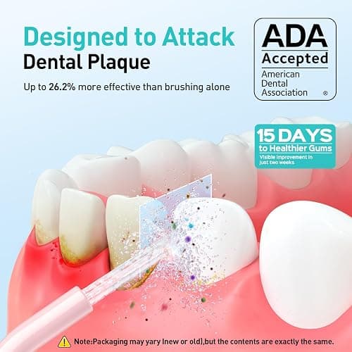COSLUS ADA Accepted Water Dental Flosser Teeth Pick C20: Portable Cordless Oral Irrigator 300ML Rechargeable Travel Irrigation Cleaner IPX7 Waterproof Electric Flossing Machine, Professional Set Pink thumbnail 2