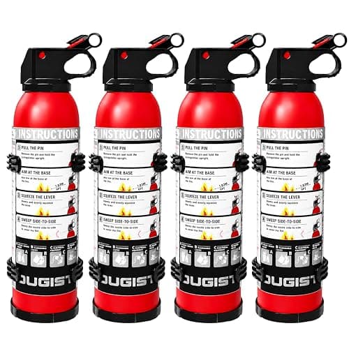 Small Fire Extinguisher for Home & Car – (4-Pack, 1.32lb Each) Portable ABC Chemical Powder Fire Extinguishing Spray | for Kitchen Grease, Electrical, Vehicle & Garage Fires, Easy to Use - Image 1