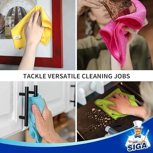MR.SIGA Microfiber Cleaning Cloth, Pack of 24, Size:12.6" x 12.6" thumbnail 6