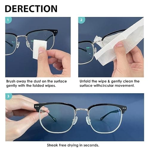 200 Count Lens Wipes for Eyeglasses, Eyeglass Lens Cleaning Wipes Pre-moistened Individually Wrapped Sracth-Free Streak-Free Eye Glasses Cleaner Wipes for Sunglass, Camera Lens, Goggles thumbnail 6