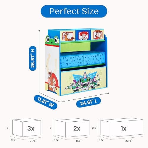 Delta Children - Toy Story Design & Store 6 Bin Toy Storage Organizer - Greenguard Gold Certified, Blue thumbnail 2