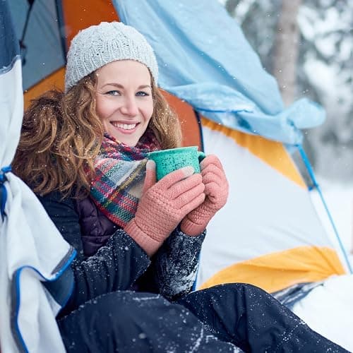 Trifabricy Womens Winter Gloves - Warm Soft Touchscreen Winter Gloves for Women, Elastic Cuff Knit Glove for cold weather thumbnail 6